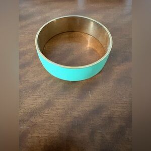 J Crew Gold and Pale Turquoise Bangle Bracelet